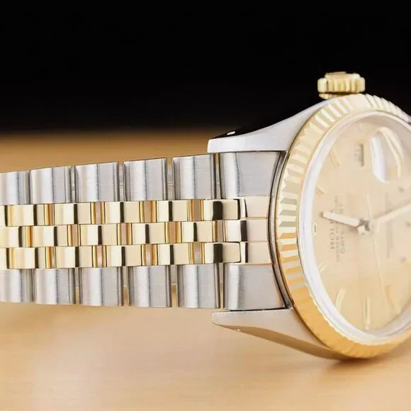 SALE! ROLEX MEN'S 18K CHAMPAGNE FACTORY WATCH - Picture 6 of 7